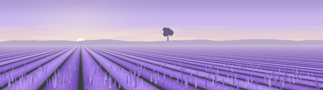 Lavender Field dual monitor wallpaper, 7680 × 2160
