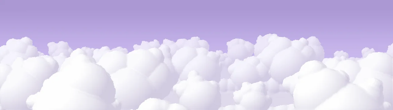 Lavender Fluffy Clouds dual monitor wallpaper, 7680 × 2160