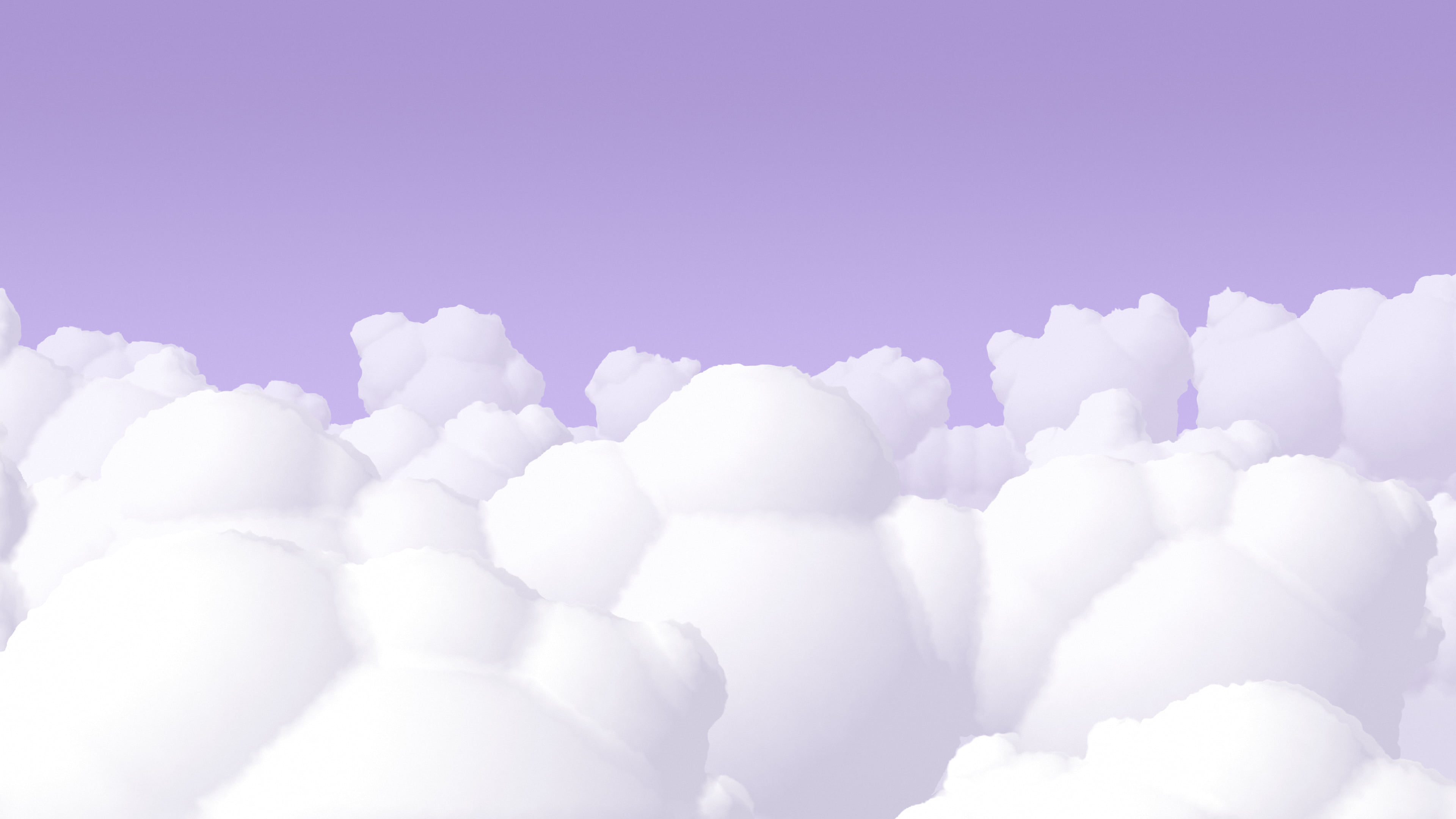 Lavender Fluffy Clouds desktop wallpaper in 4K
