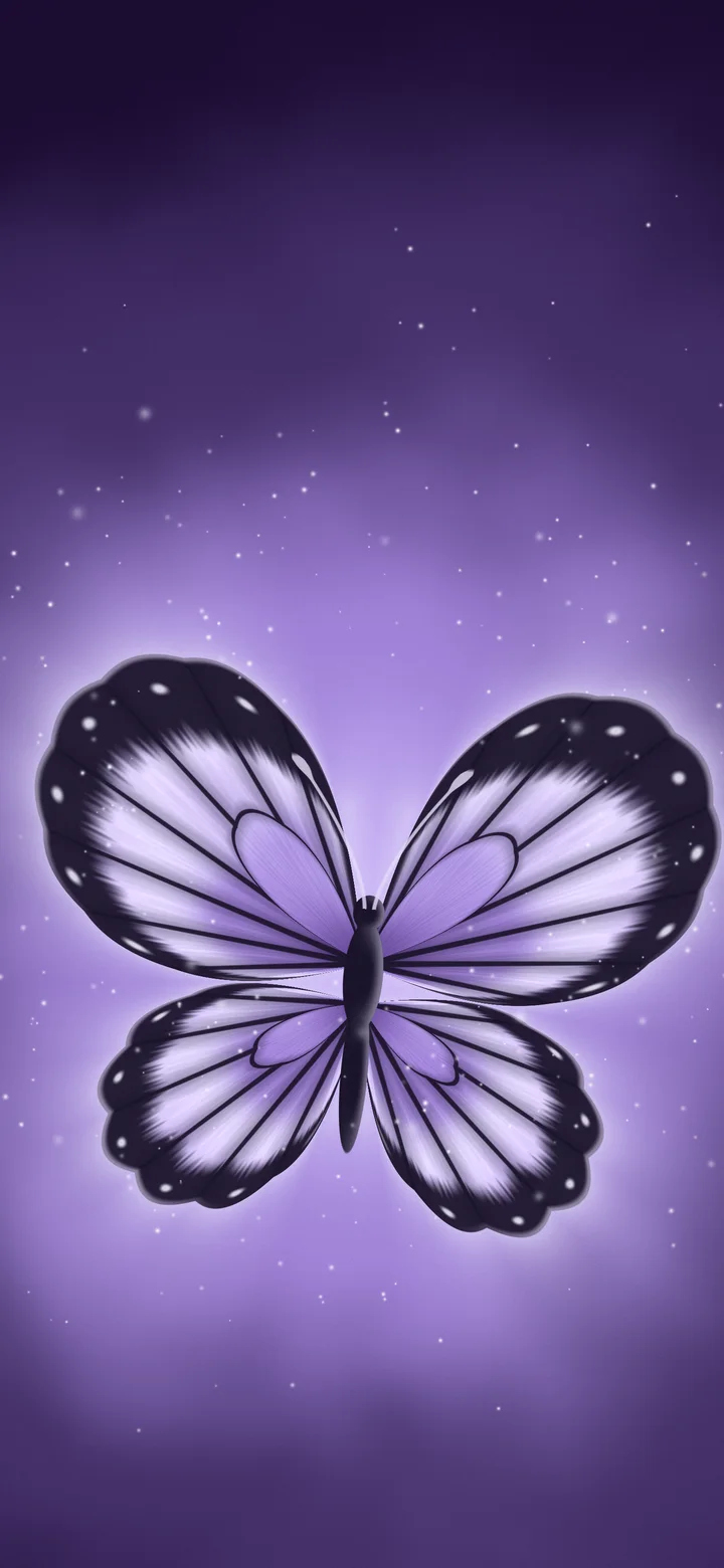 Lavender Glowing Butterfly wallpaper for iPhone and Android