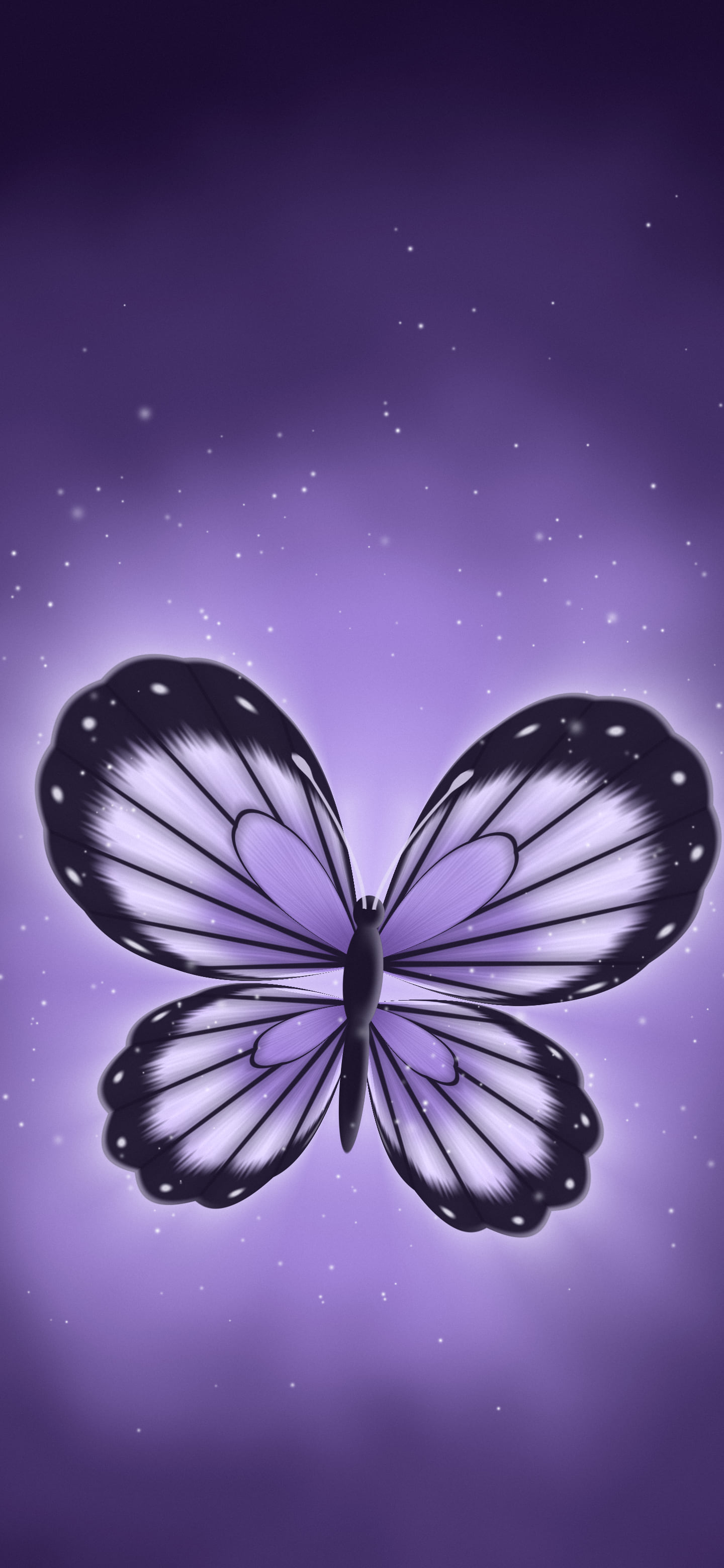 Lavender Glowing Butterfly wallpaper for iPhone and Android