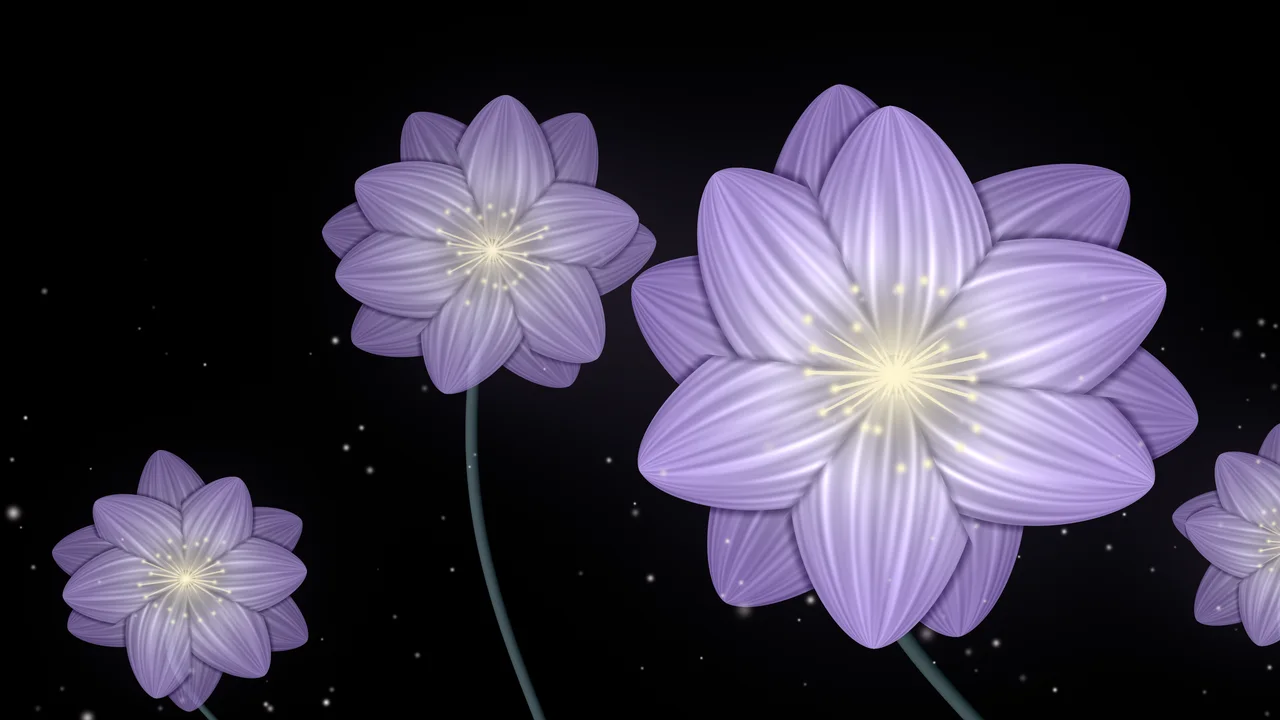 Lavender Glowing Flower desktop wallpaper in 4K