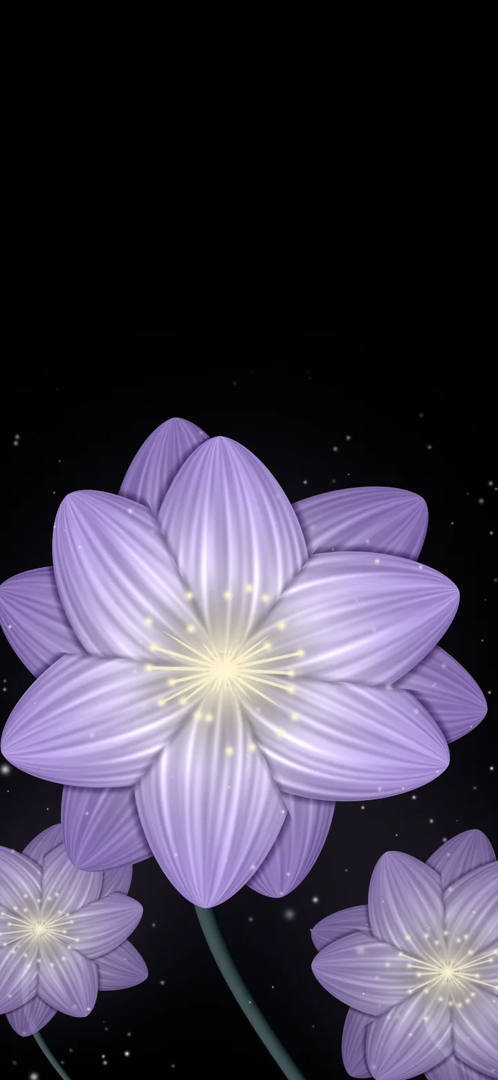 Lavender Glowing Flower wallpaper for iPhone and Android