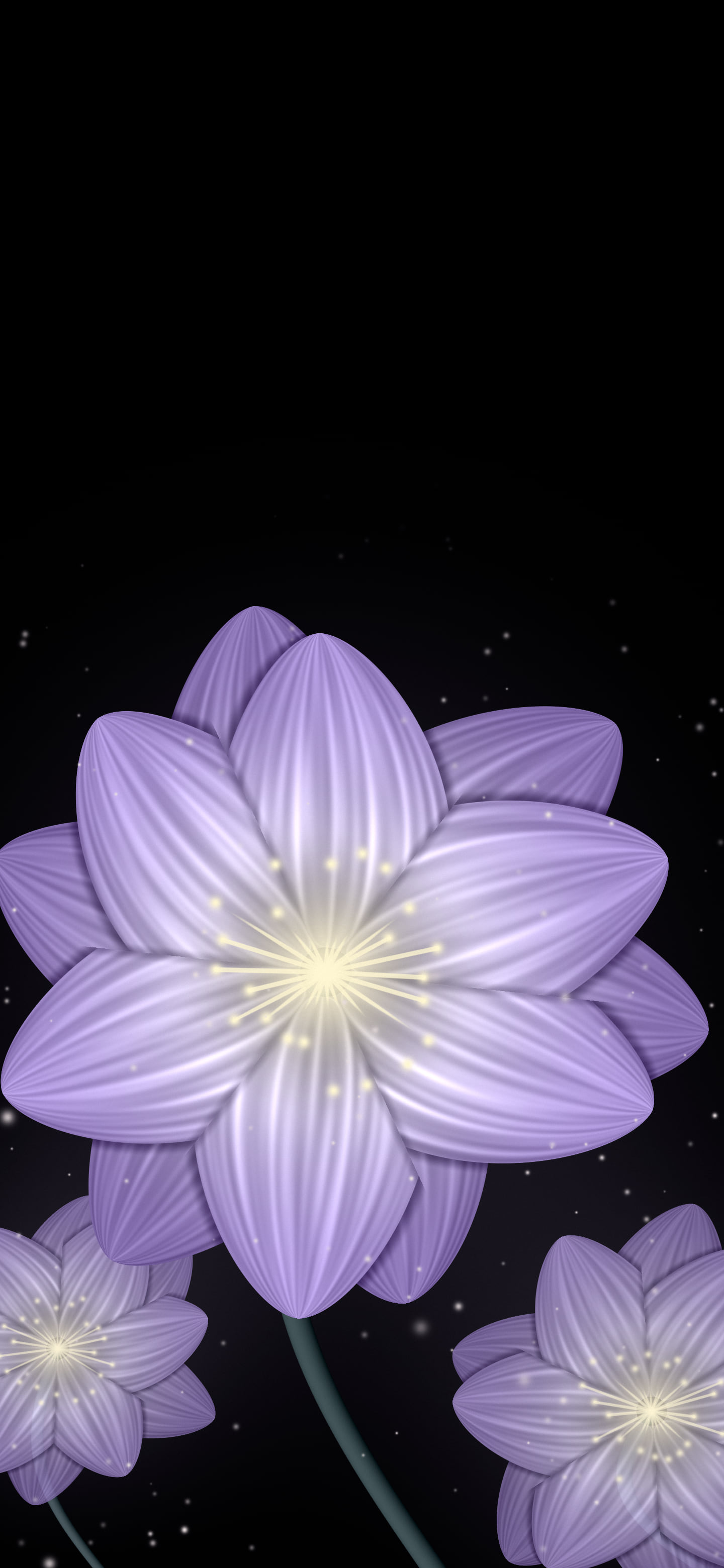 Lavender Glowing Flower wallpaper for iPhone and Android