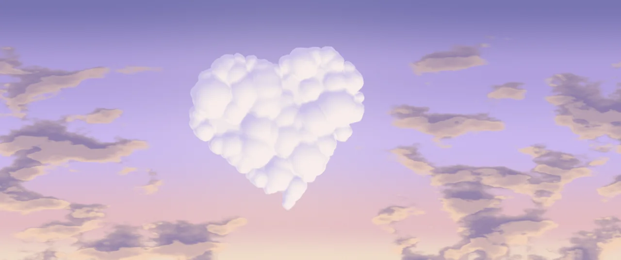 Lavender Heart Cloud Sky ultrawide wallpaper, 3440 × 1440