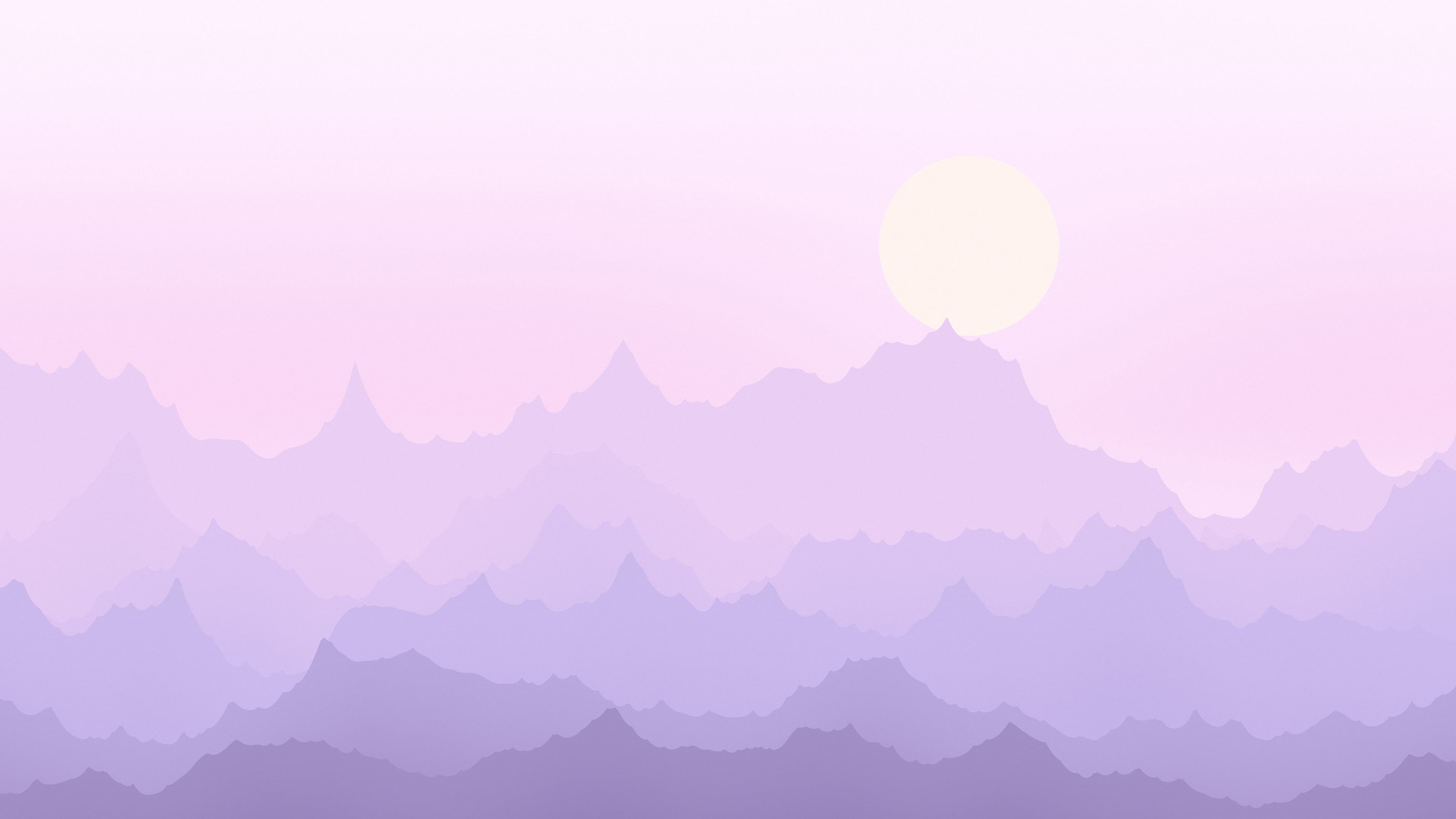 Lavender Minimalist Mountain Landscape desktop wallpaper in 4K