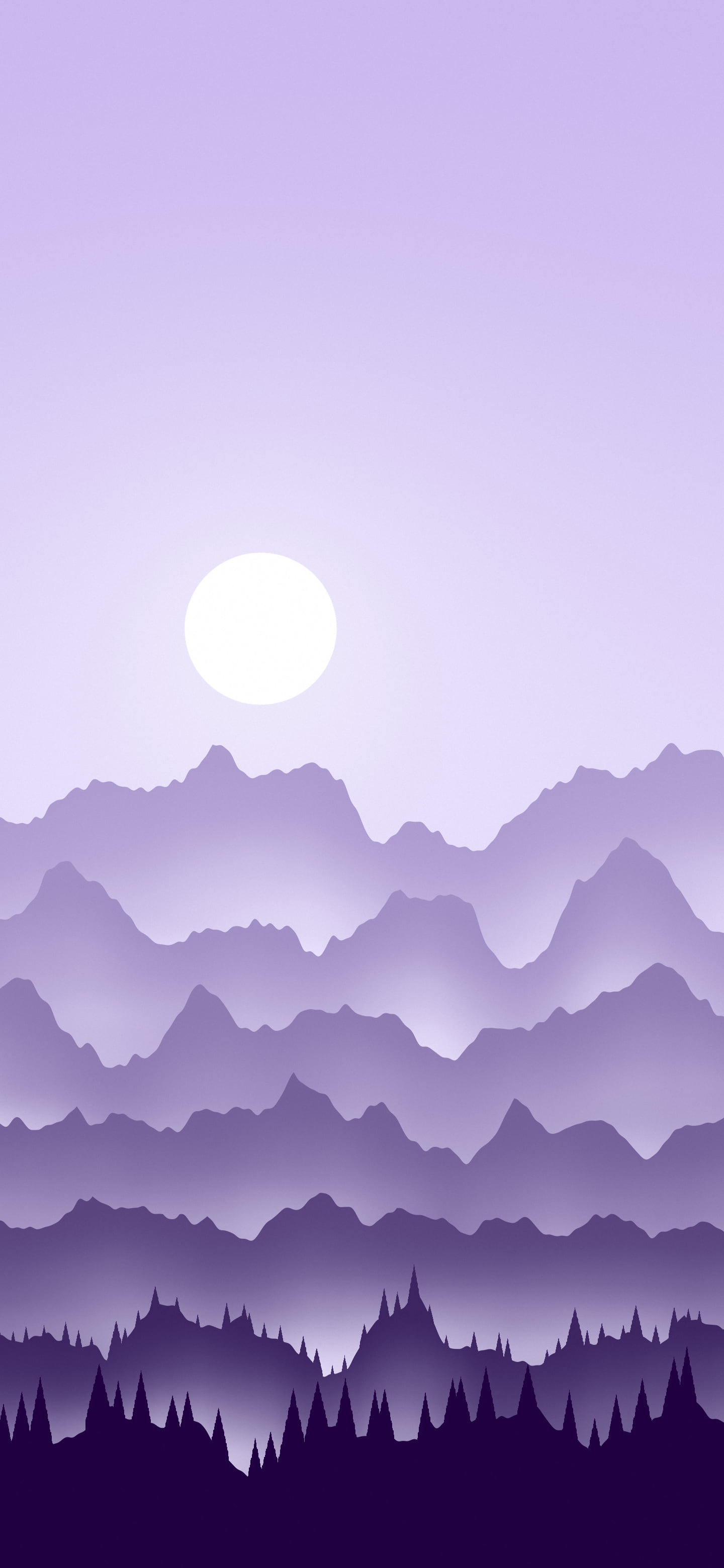 Lavender Misty Mountains wallpaper for iPhone and Android