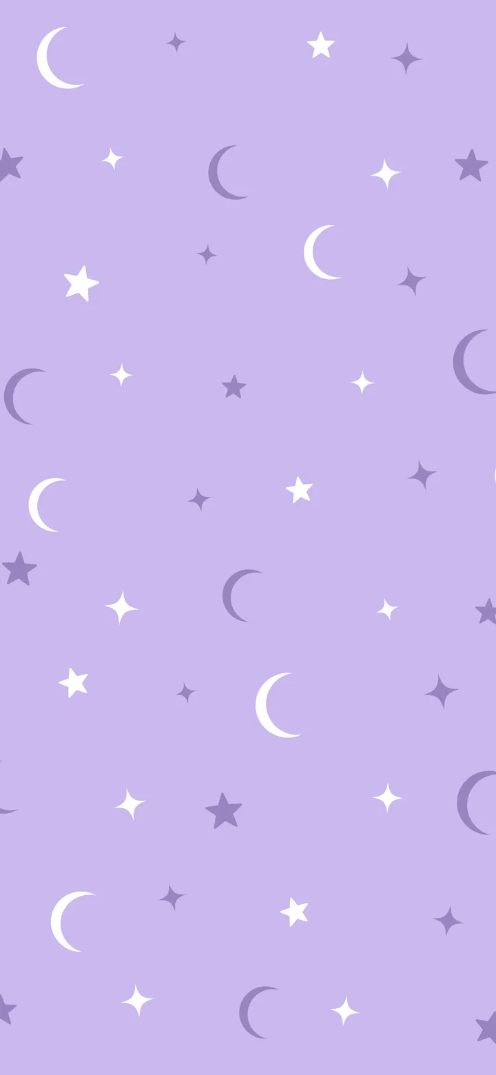 Lavender Moon and Stars Pattern wallpaper for iPhone and Android