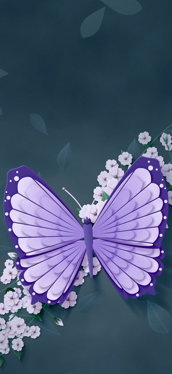 Lavender Paper Butterfly wallpaper for iPhone and Android