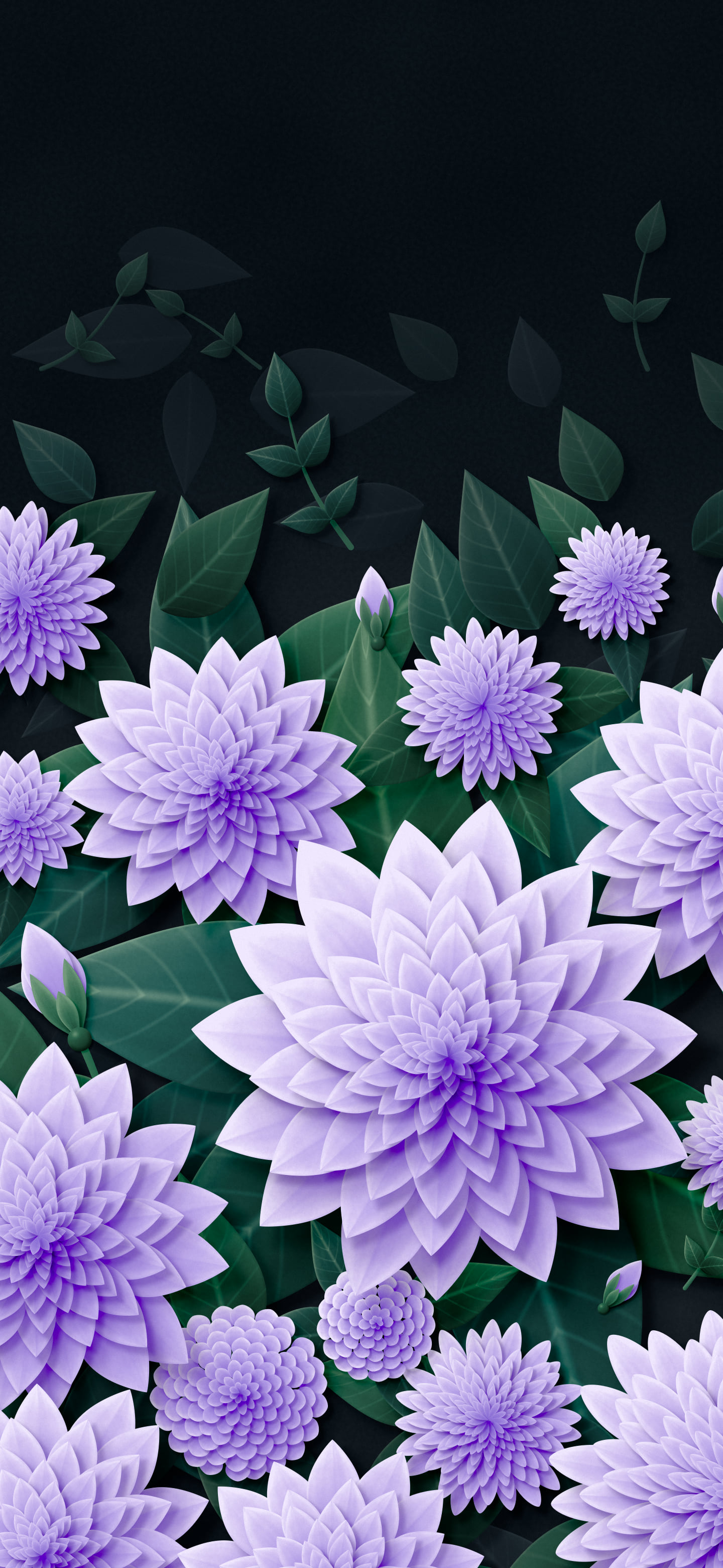 Lavender Paper Dahlias wallpaper for iPhone and Android