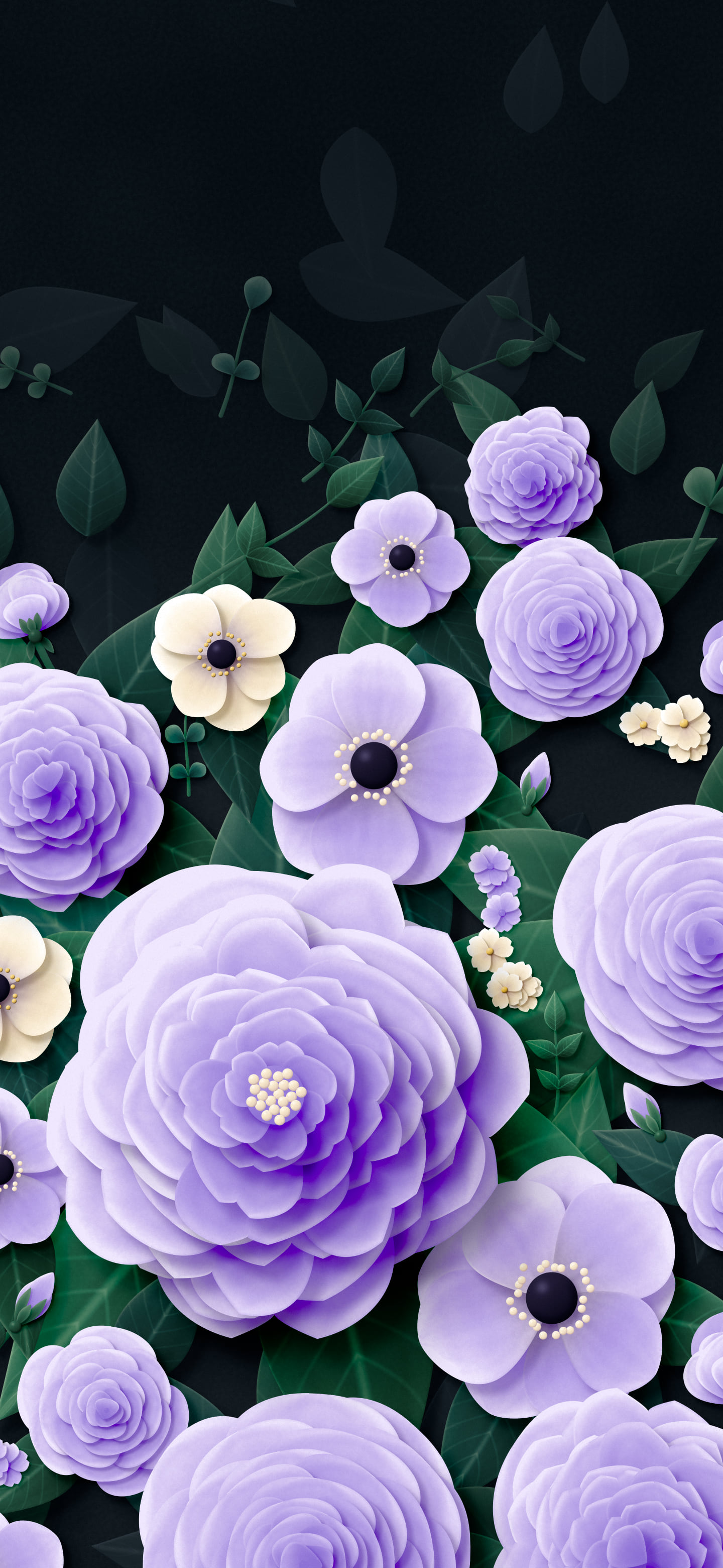 Lavender Paper Flower Garden wallpaper for iPhone and Android