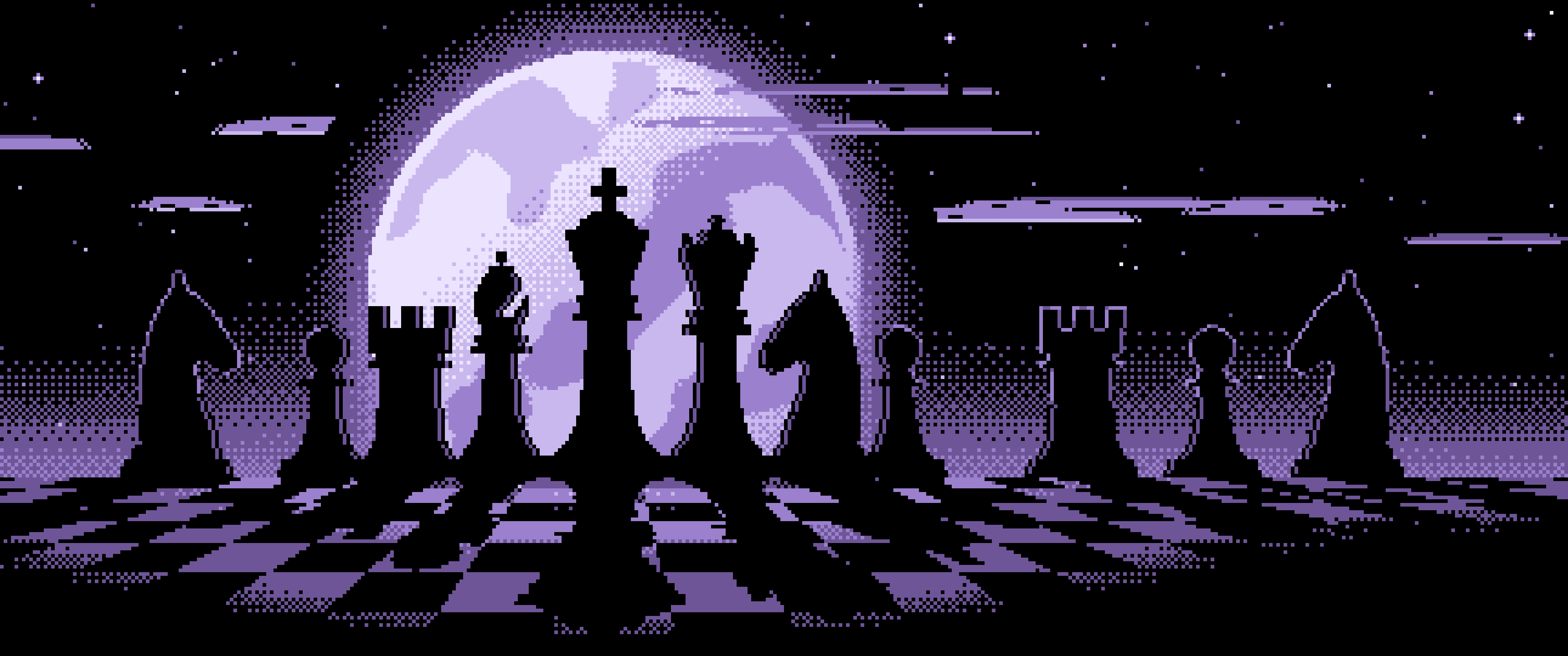 Lavender Pixel Art Chess Pieces ultrawide wallpaper, 3440 × 1440