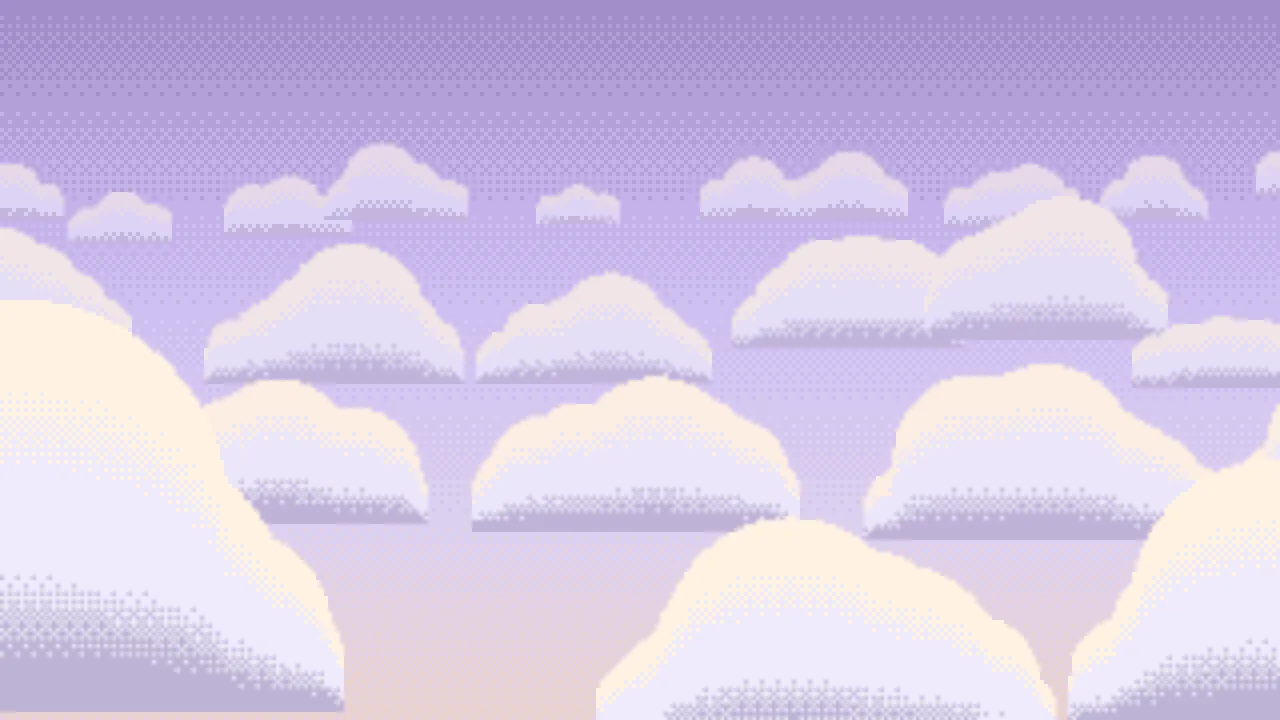 Lavender Pixel Art Clouds desktop wallpaper in 4K