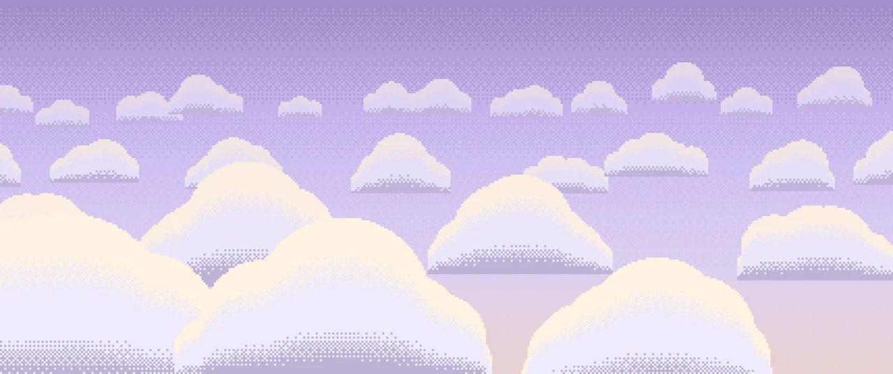 Lavender Pixel Art Clouds ultrawide wallpaper, 3440 × 1440
