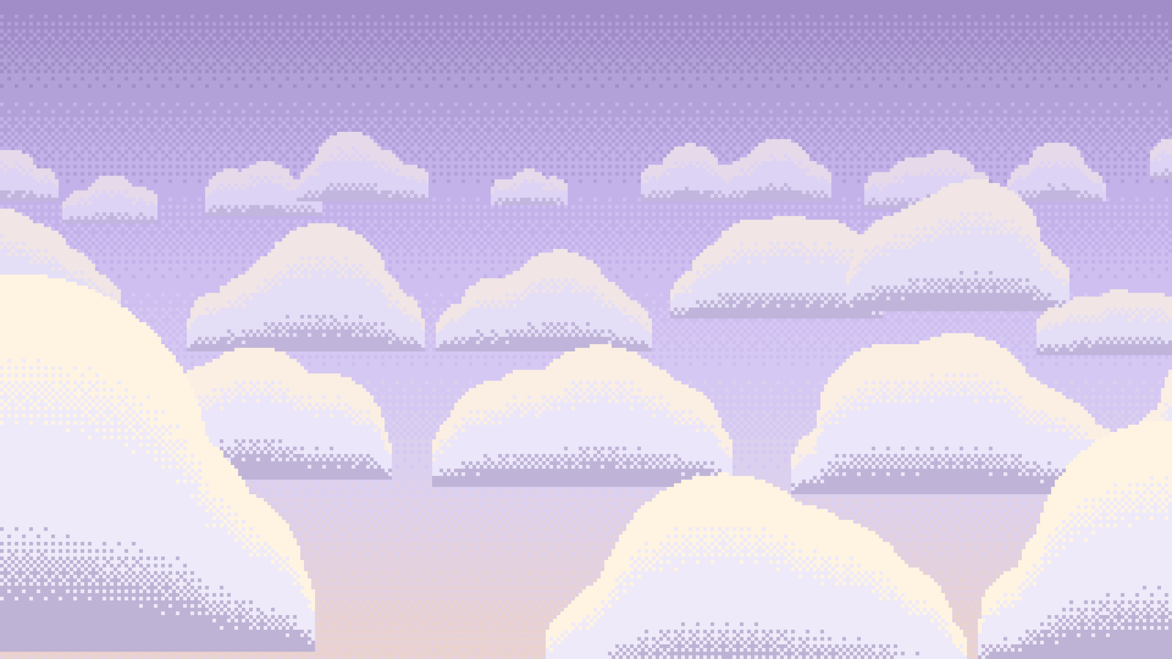 Lavender Pixel Art Clouds desktop wallpaper in 4K