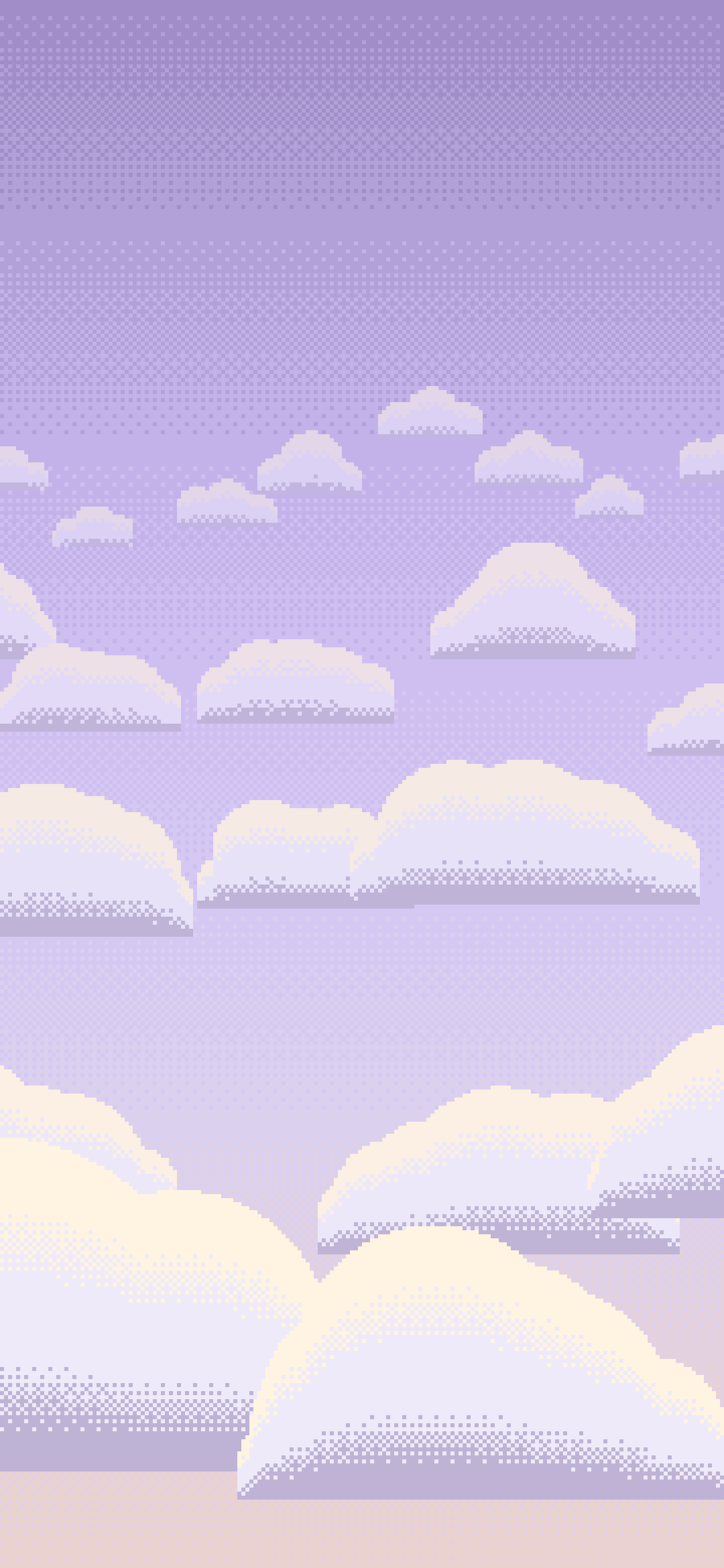 Lavender Pixel Art Clouds wallpaper for iPhone and Android