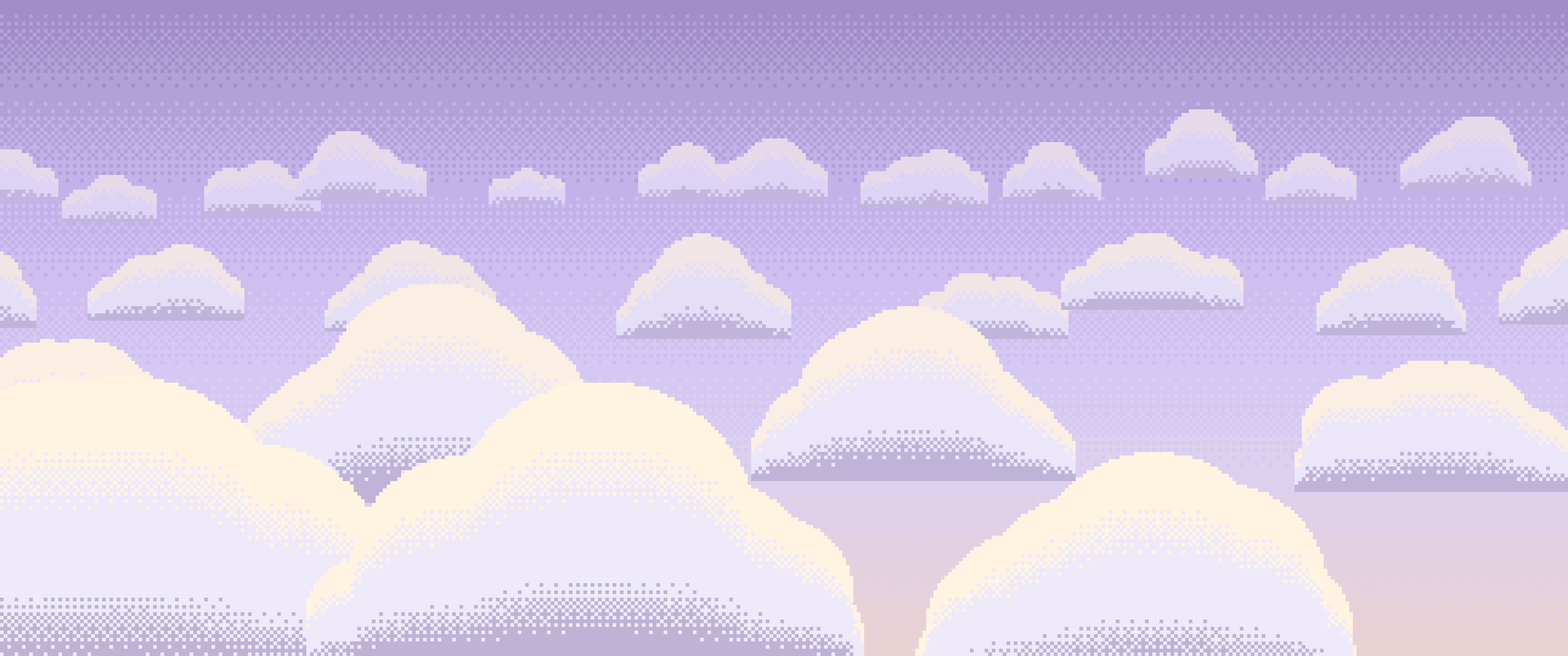 Lavender Pixel Art Clouds ultrawide wallpaper, 3440 × 1440