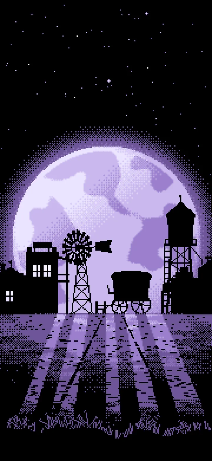 Lavender Pixel Art Old West Town wallpaper for iPhone and Android