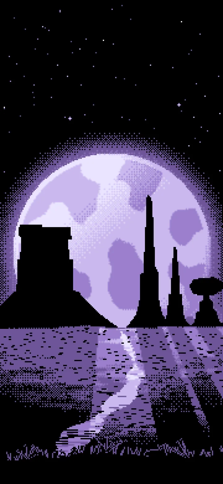 Lavender Pixel Art Western Desert Buttes wallpaper for iPhone and Android