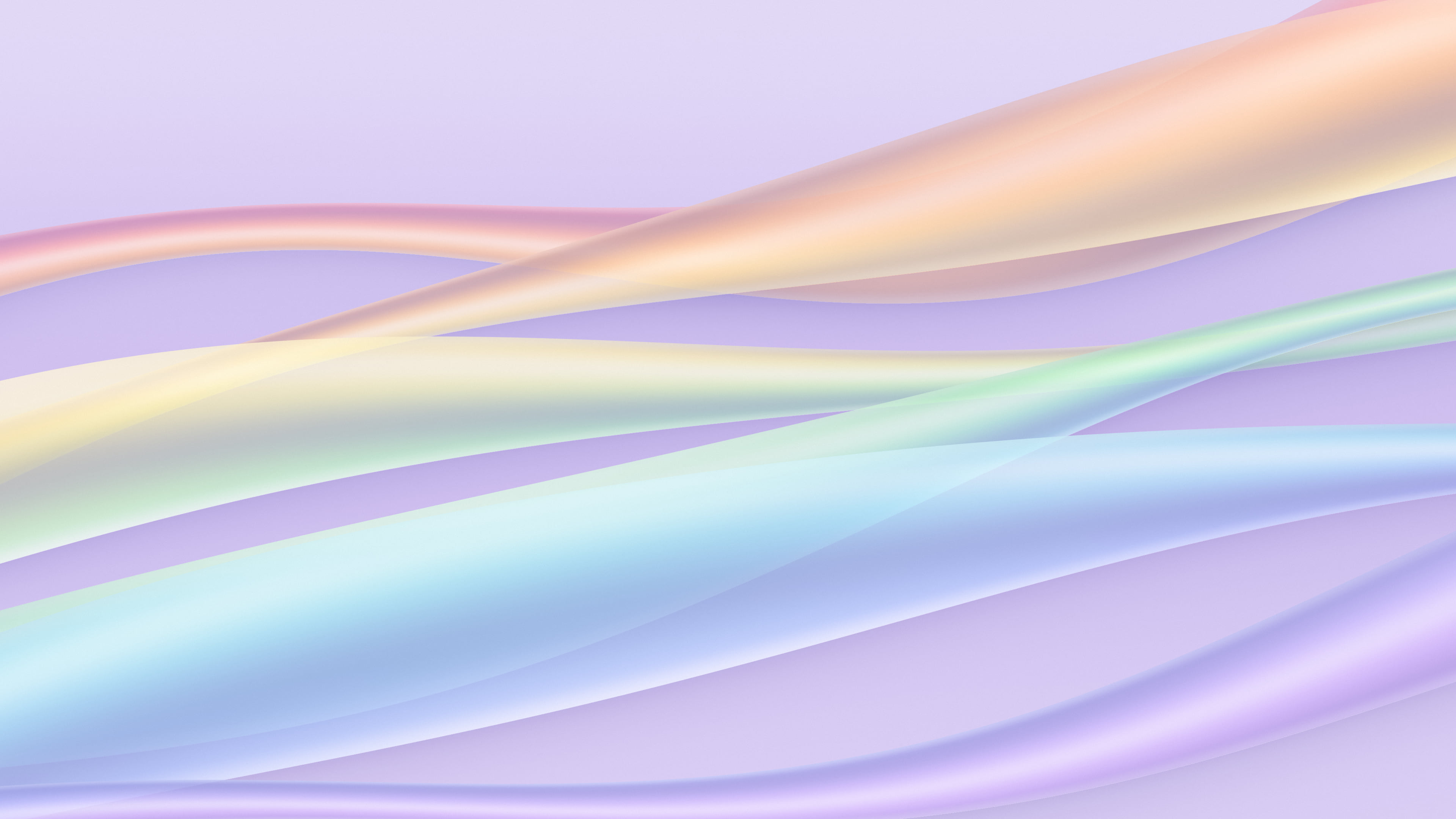 Lavender Rainbow Waves desktop wallpaper in 4K