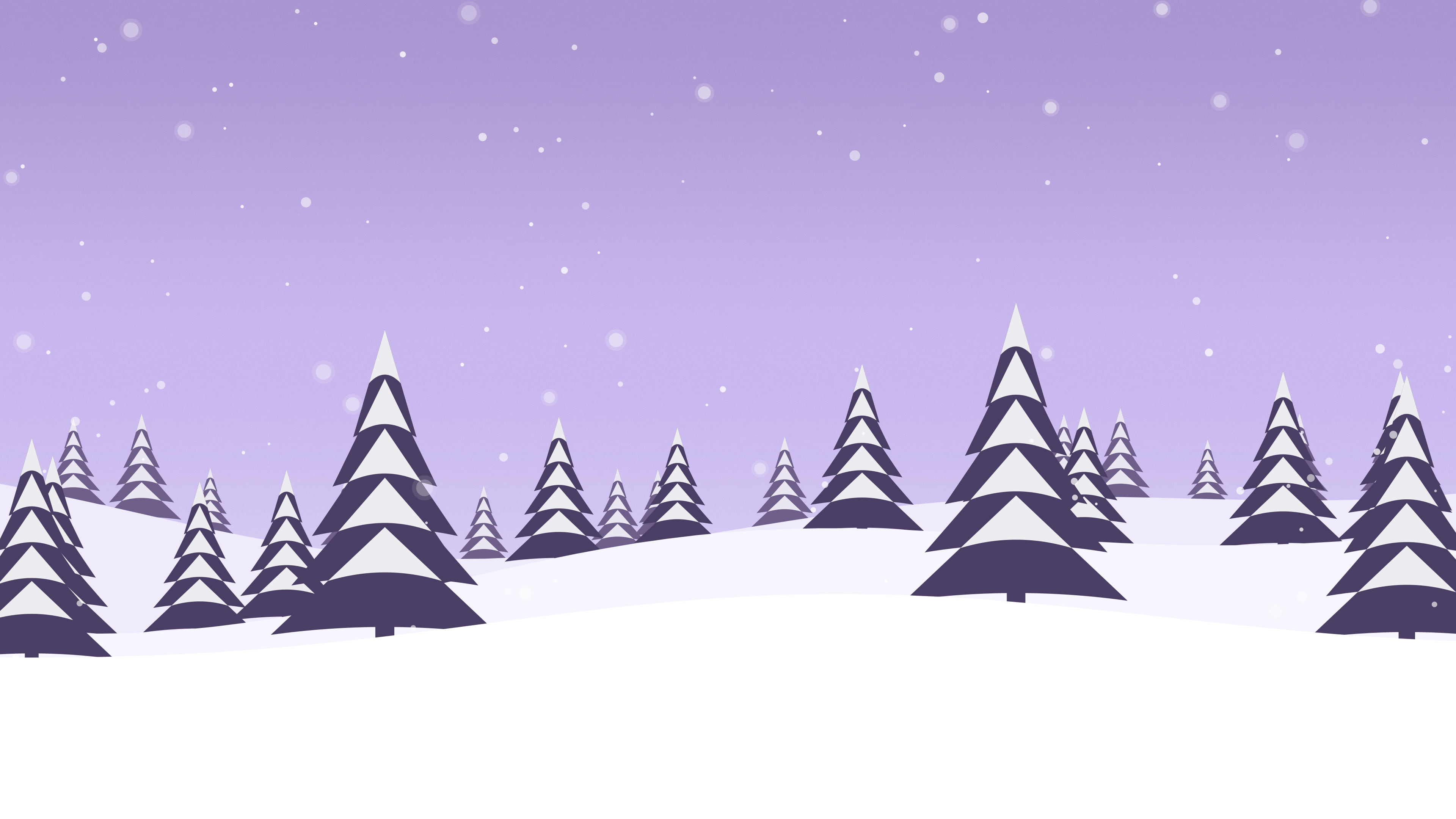 Lavender Snowy Forest desktop wallpaper in 4K