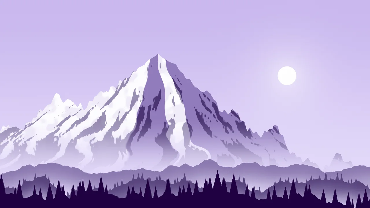 Lavender Snowy Mountain Peak desktop wallpaper in 4K