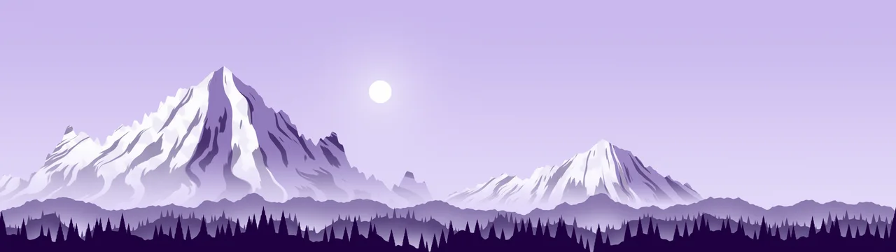 Lavender Snowy Mountain Peak dual monitor wallpaper, 7680 × 2160