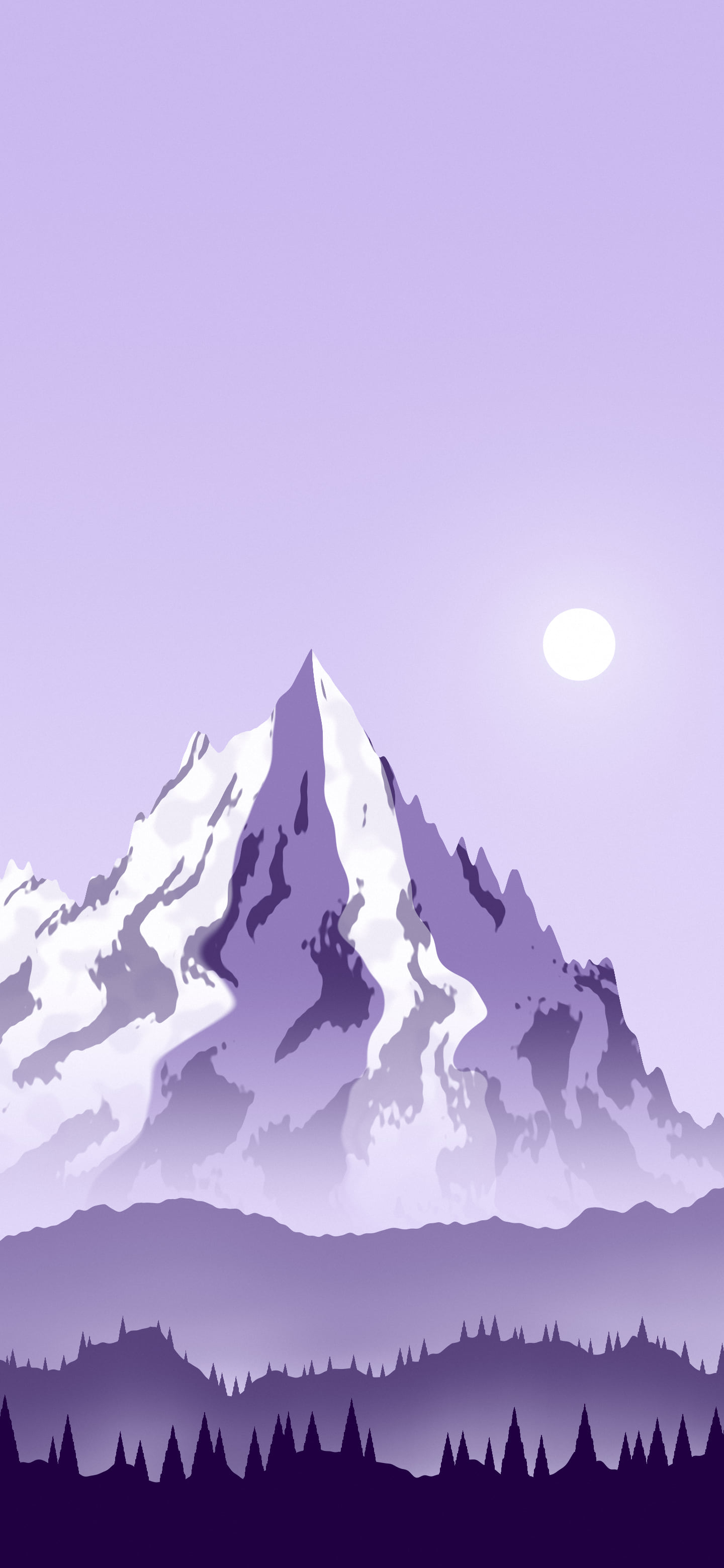 Lavender Snowy Mountain Peak wallpaper for iPhone and Android