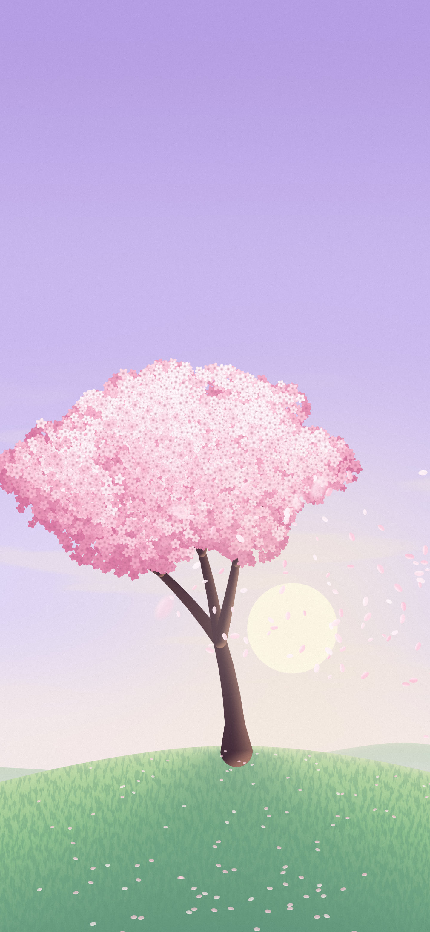 Lavender Spring Blossom Tree wallpaper for iPhone and Android