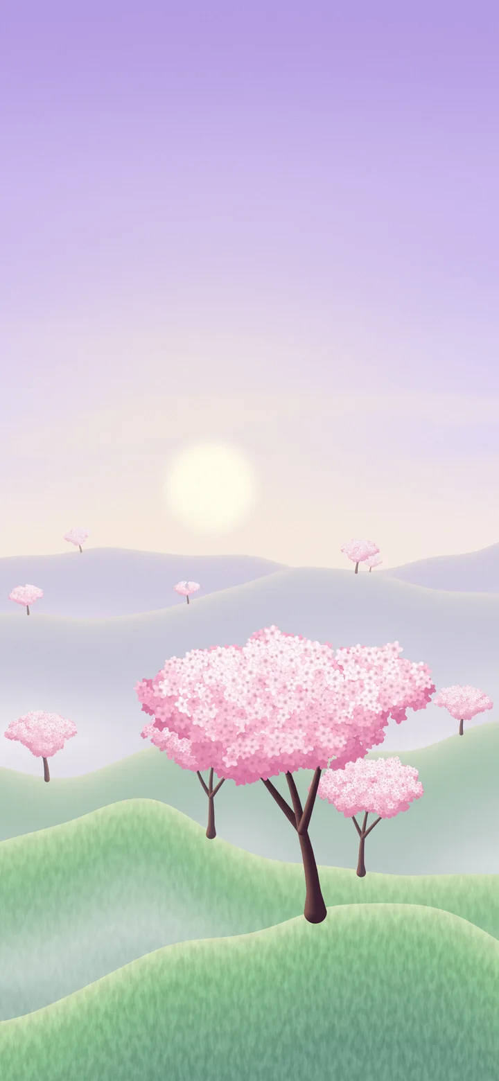 Lavender Spring Hills in Bloom wallpaper for iPhone and Android