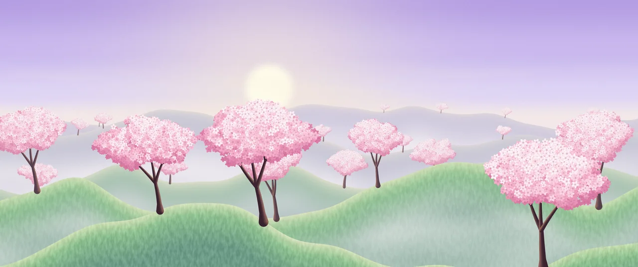 Lavender Spring Hills in Bloom ultrawide wallpaper, 3440 × 1440