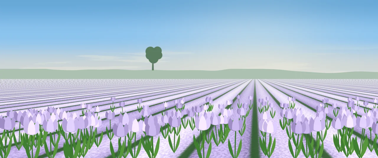 Lavender Tulip Field ultrawide wallpaper, 3440 × 1440