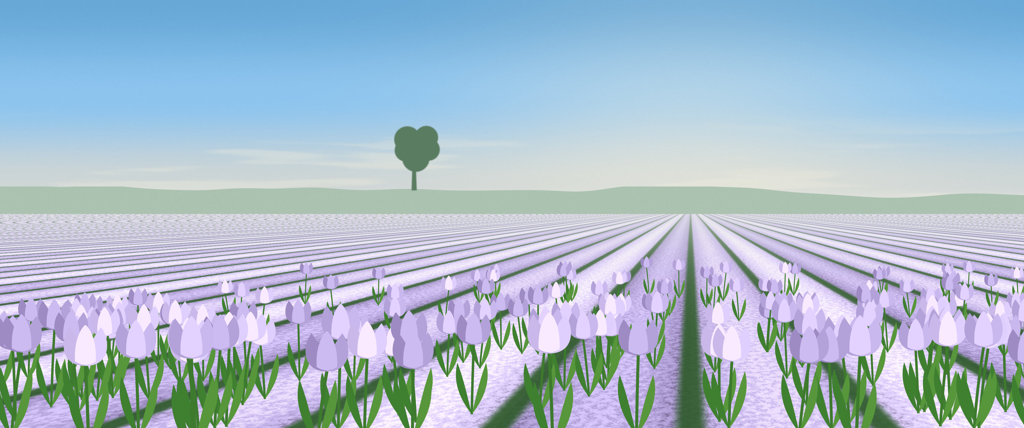 Lavender Tulip Field ultrawide wallpaper, 3440 × 1440