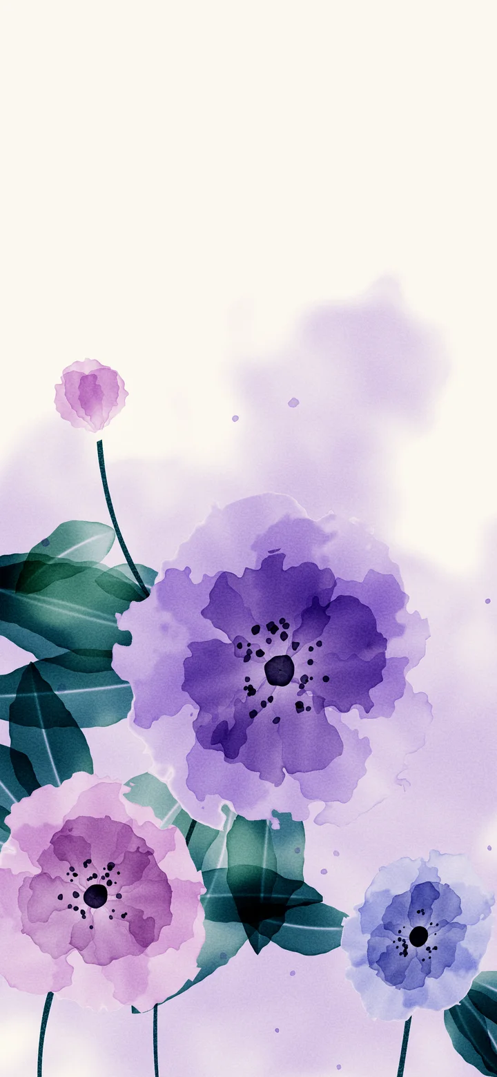 Lavender Watercolor Flowers wallpaper for iPhone and Android