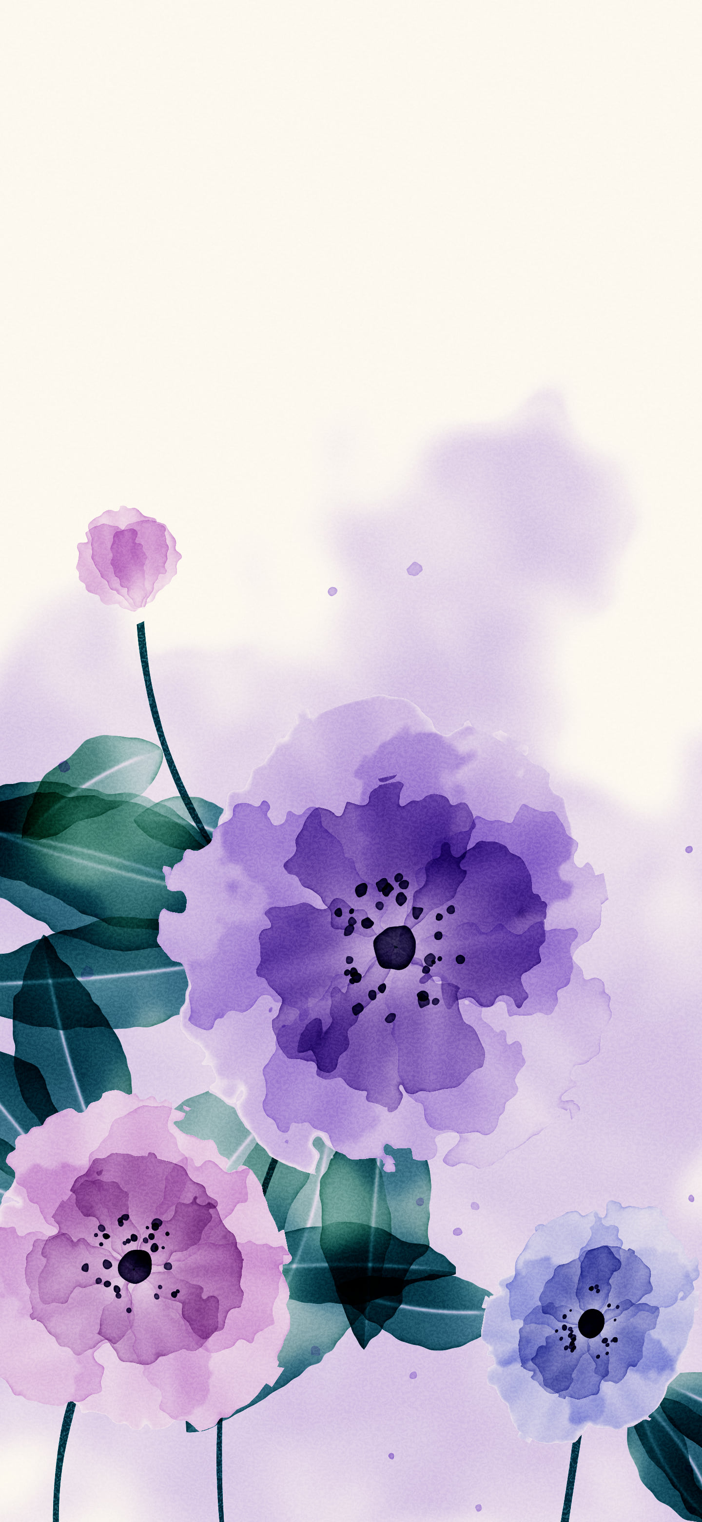 Lavender Watercolor Flowers wallpaper for iPhone and Android