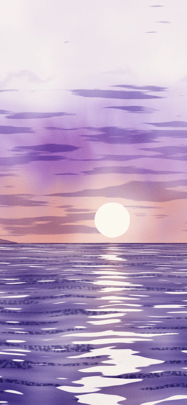 Lavender Watercolor Ocean Sunset wallpaper for iPhone and Android