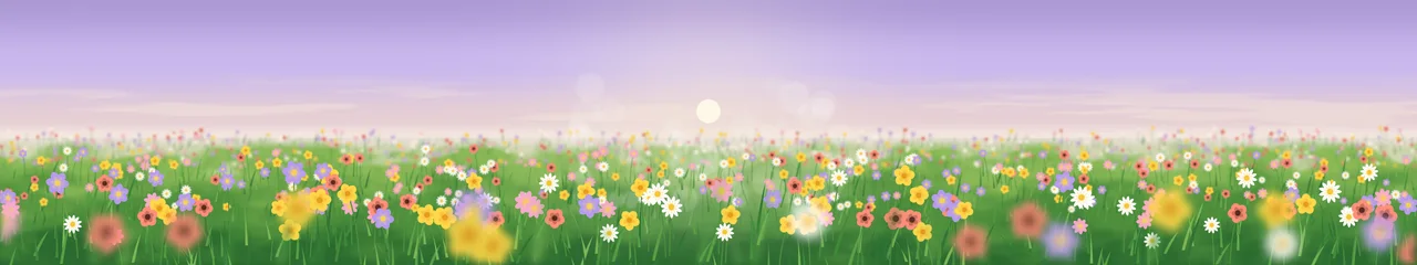 Lavender Wildflower Meadow triple monitor wallpaper, 7680 × 1440
