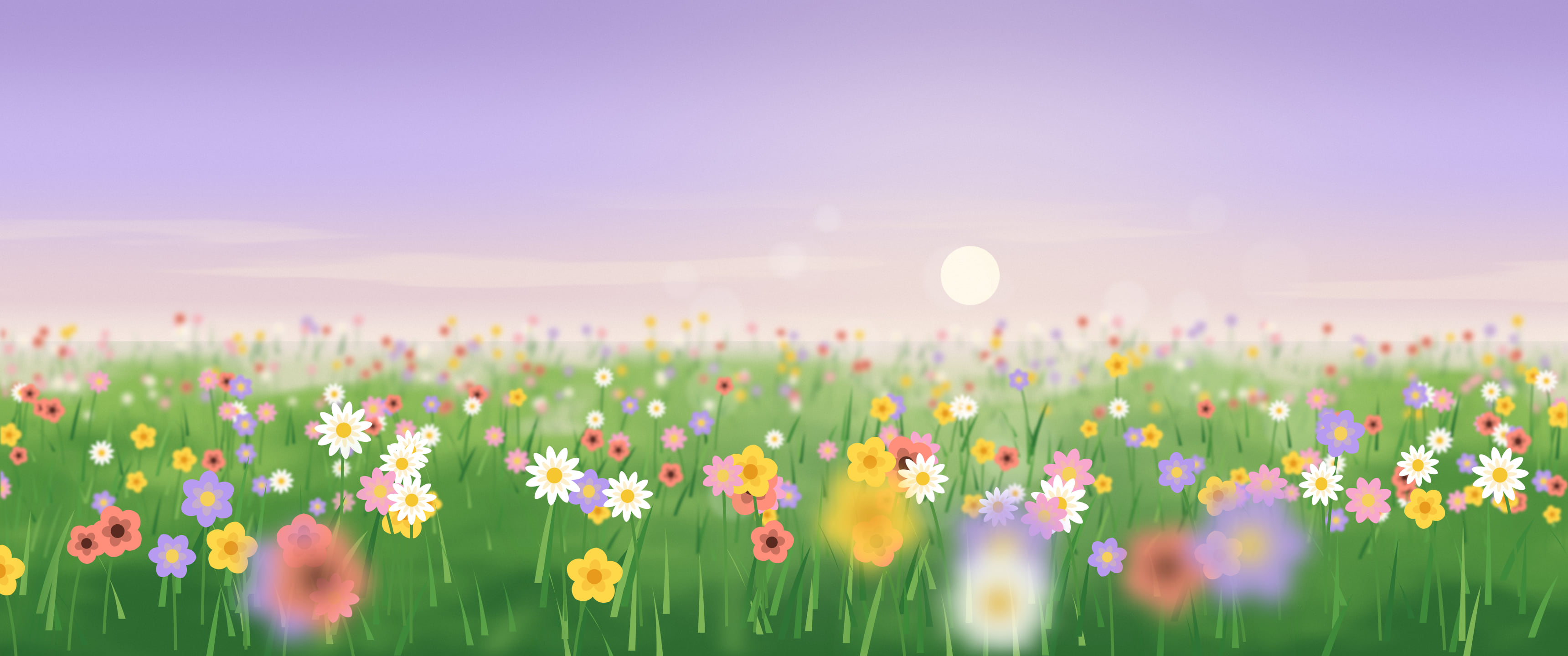 Lavender Wildflower Meadow ultrawide wallpaper, 3440 × 1440