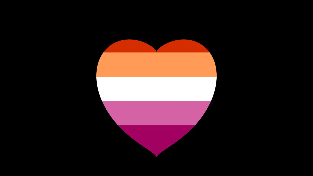 Lesbian Pride Heart desktop wallpaper in 4K