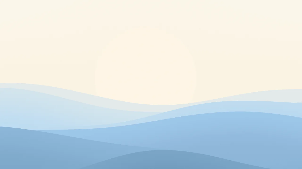 Light Blue and Cream Minimalist Sunset Hills desktop wallpaper in 4K
