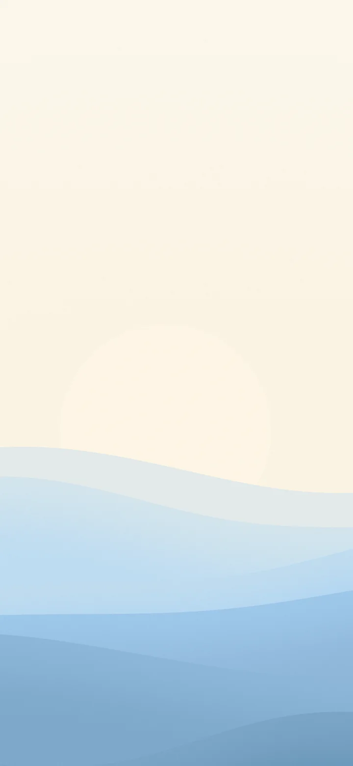 Light Blue and Cream Minimalist Sunset Hills wallpaper for iPhone and Android