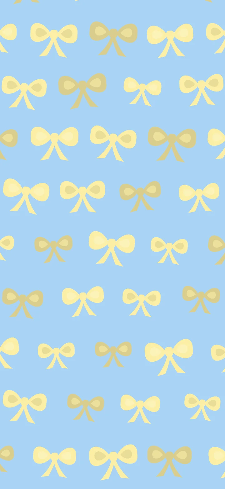 Light Blue and Pastel Yellow Bow Pattern wallpaper for iPhone and Android