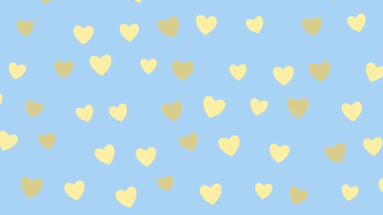 Light Blue and Pastel Yellow Heart Pattern desktop wallpaper in 4K