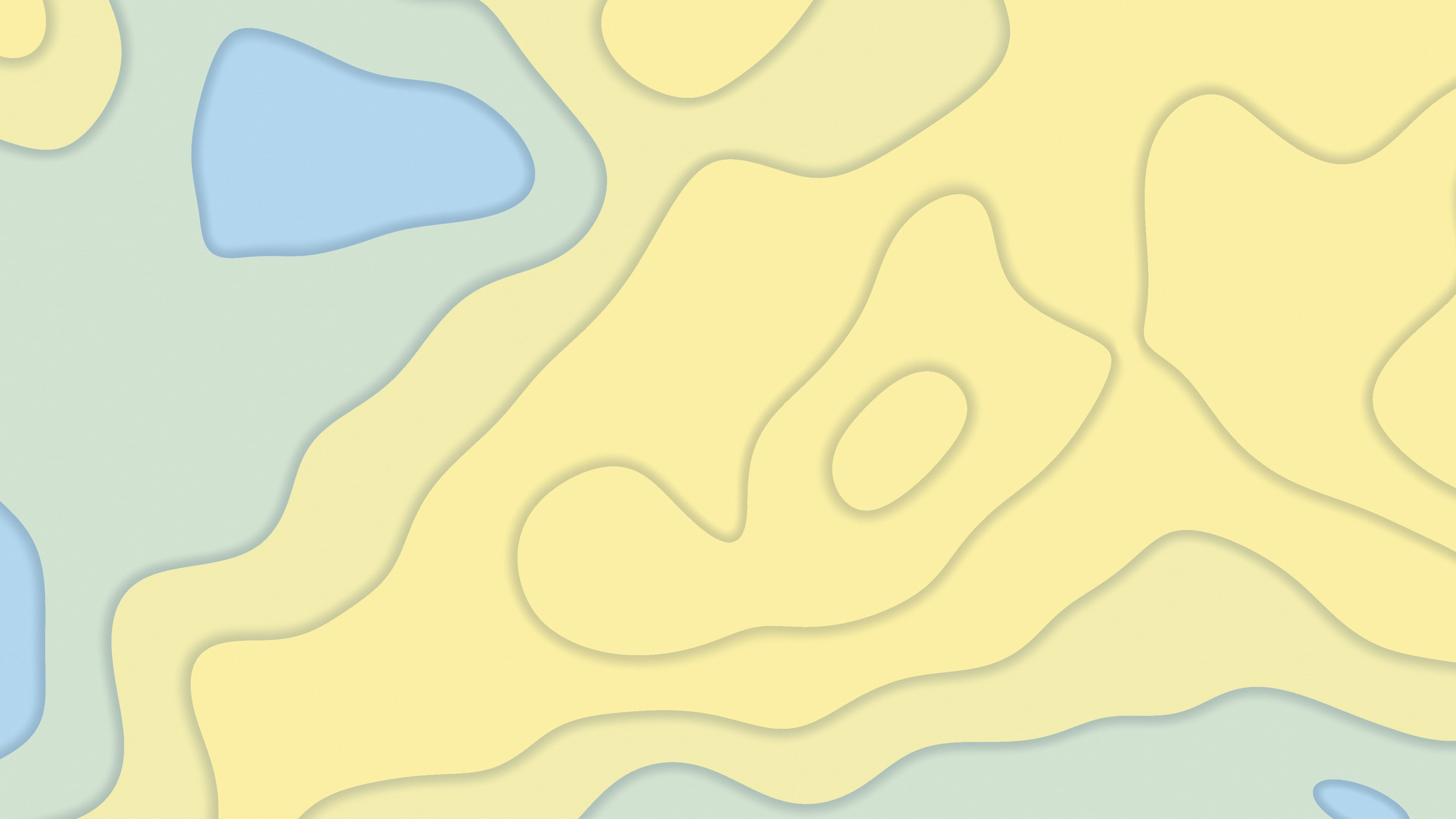 Light Blue and Pastel Yellow Layered Topographic desktop wallpaper in 4K