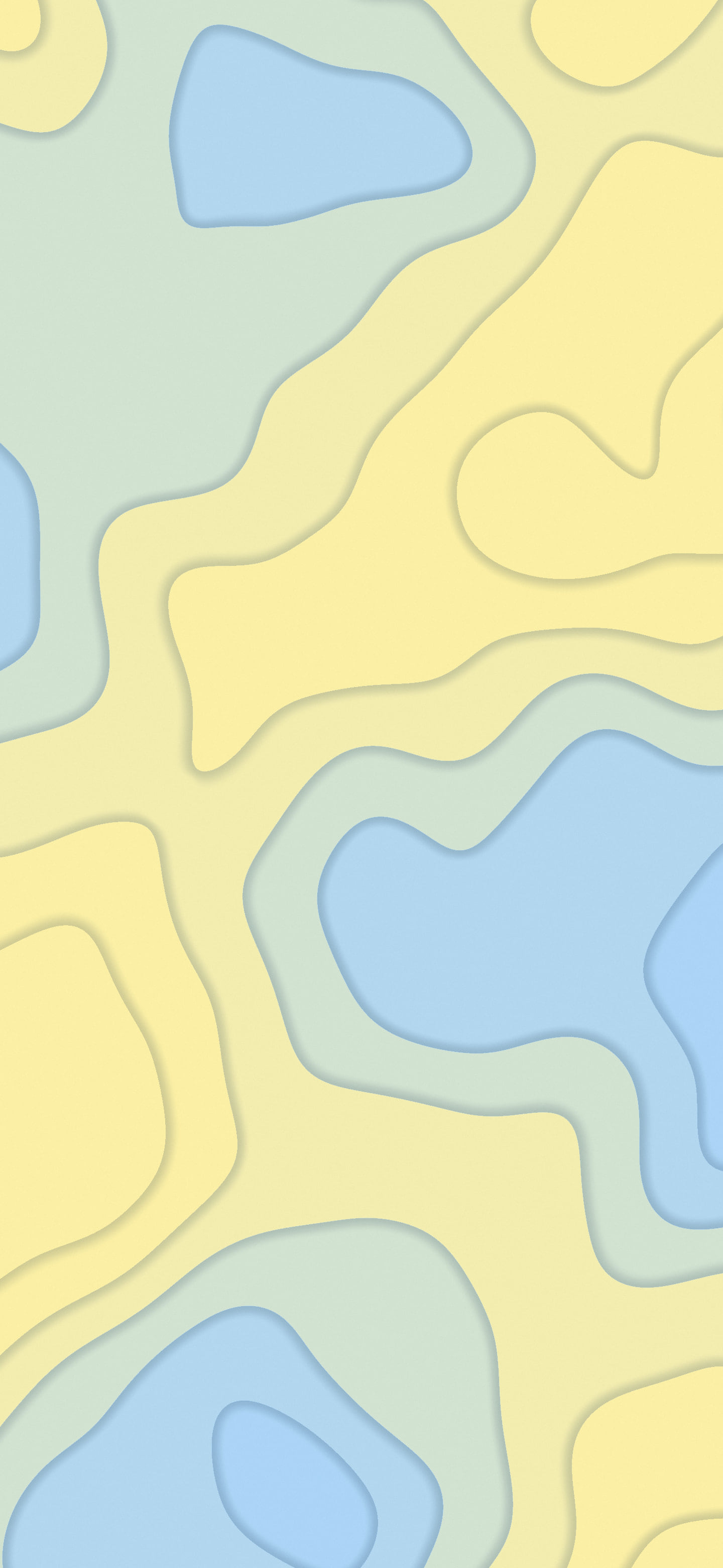 Light Blue and Pastel Yellow Layered Topographic wallpaper for iPhone and Android