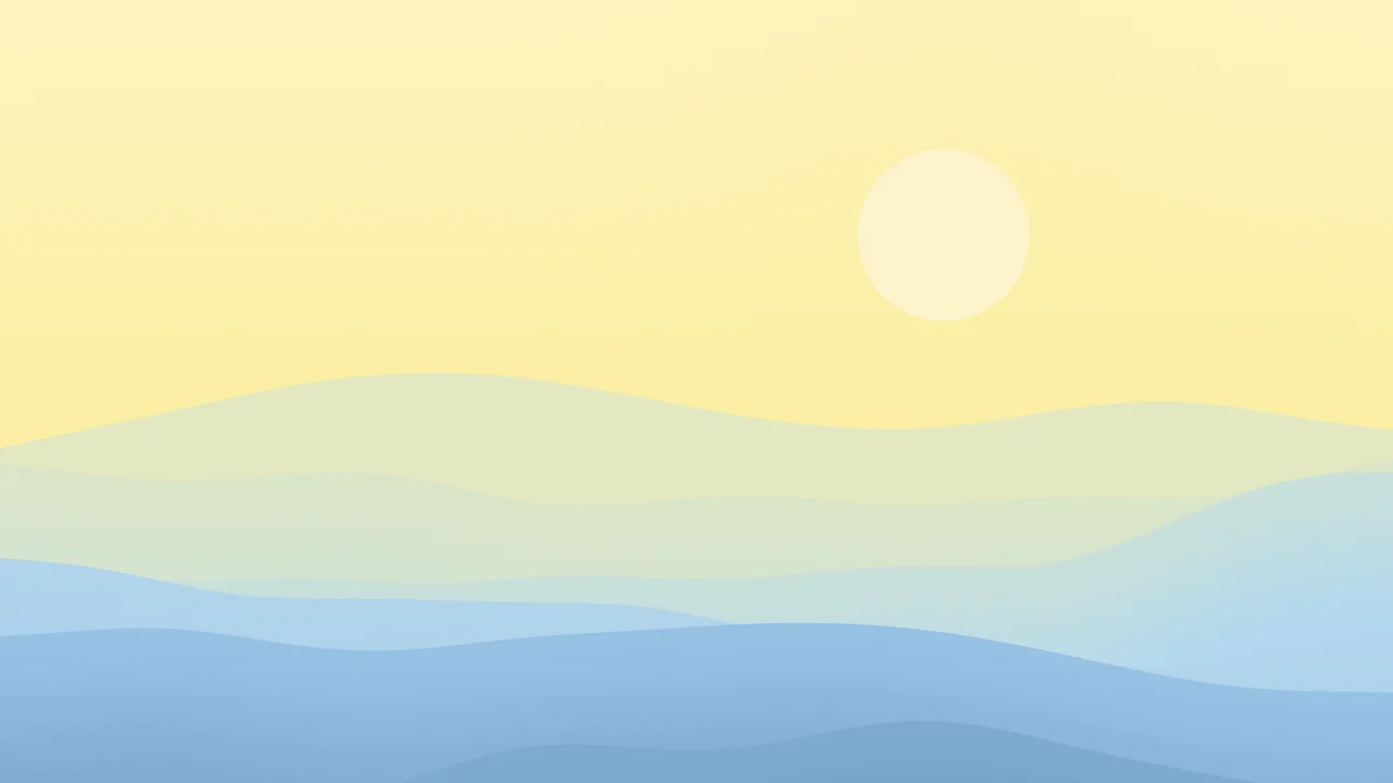 Light Blue and Pastel Yellow Minimalist Desert Dunes desktop wallpaper in 4K