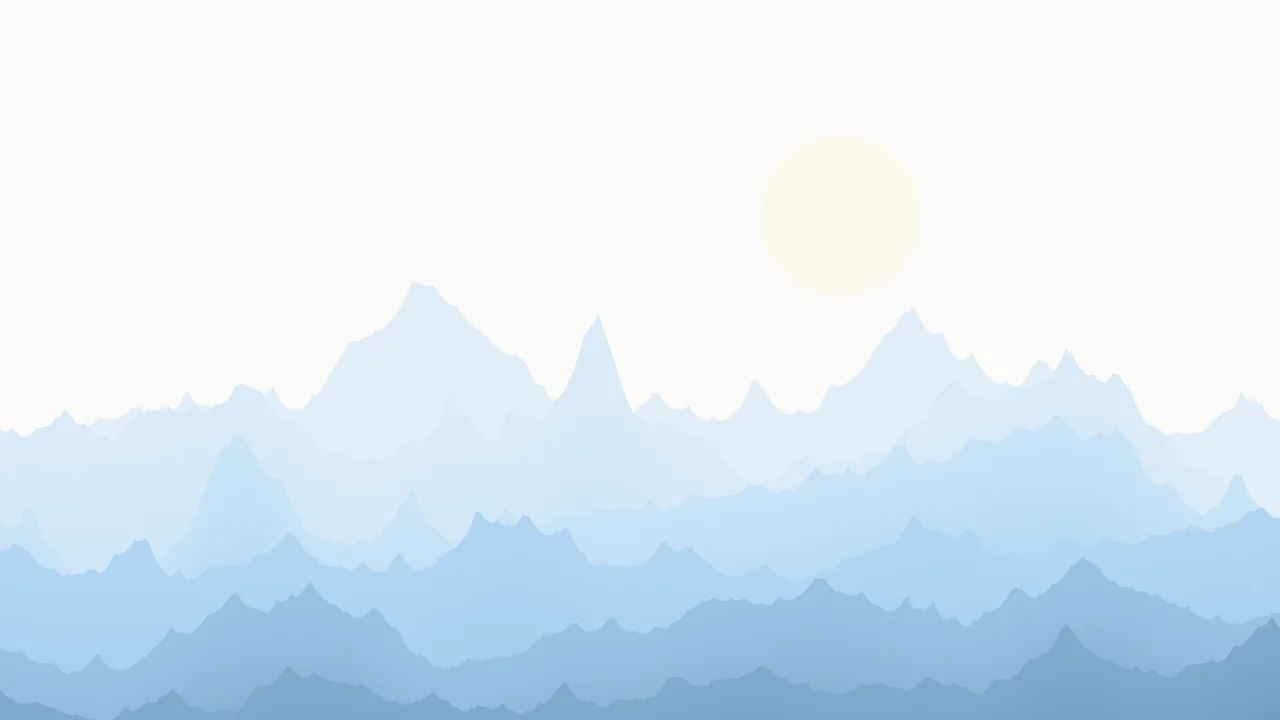 Light Blue and White Minimalist Mountain Landscape desktop wallpaper in 4K