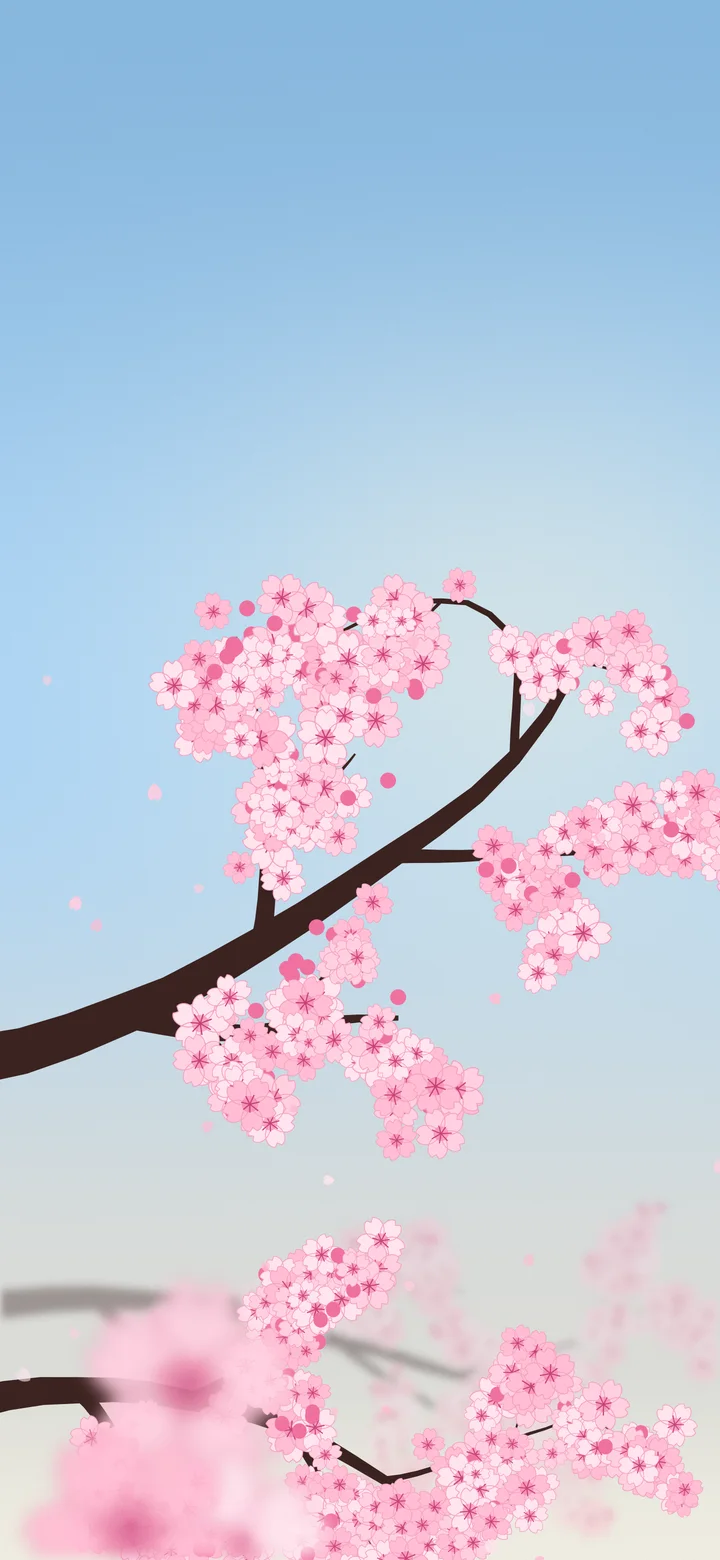 Light Blue Cherry Blossom Branch wallpaper for iPhone and Android