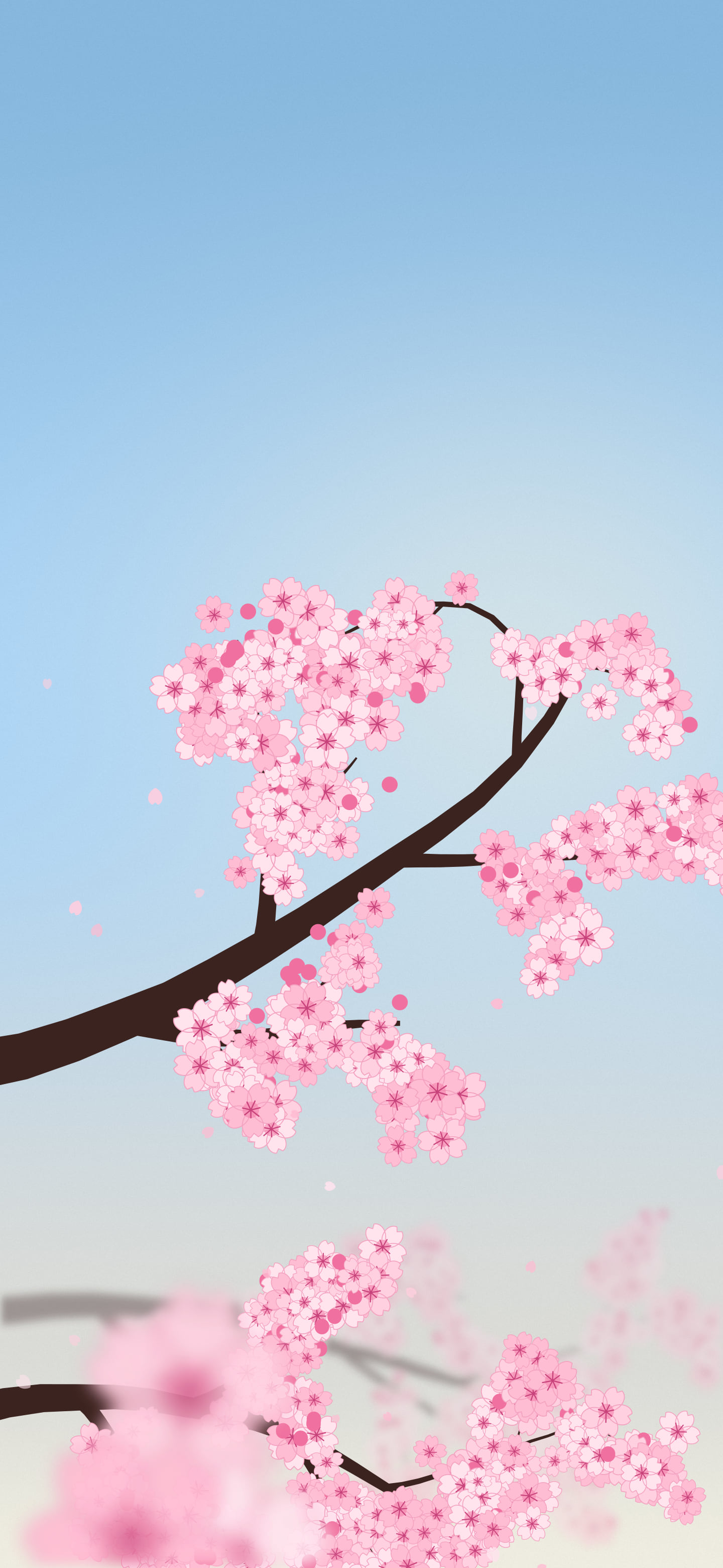 Light Blue Cherry Blossom Branch wallpaper for iPhone and Android