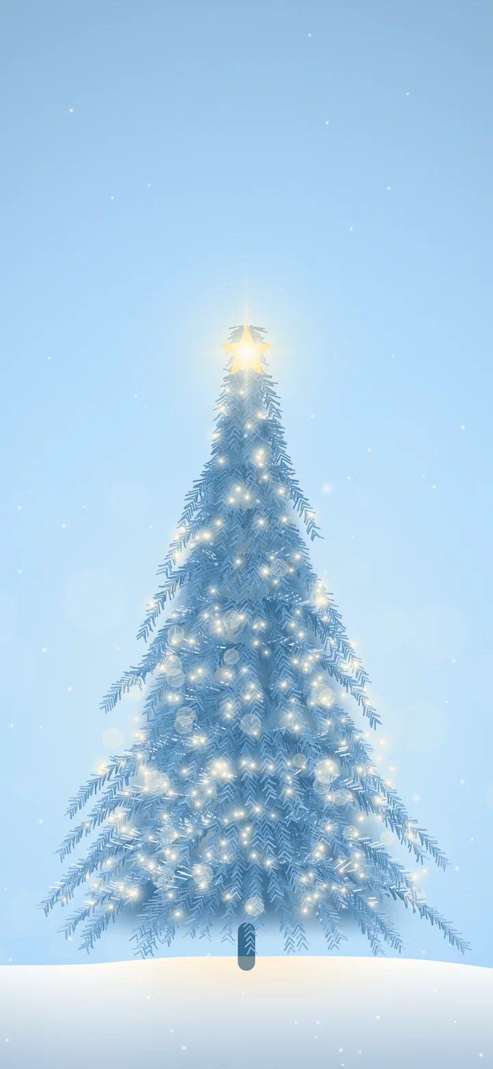 Light Blue Christmas Tree wallpaper for iPhone and Android